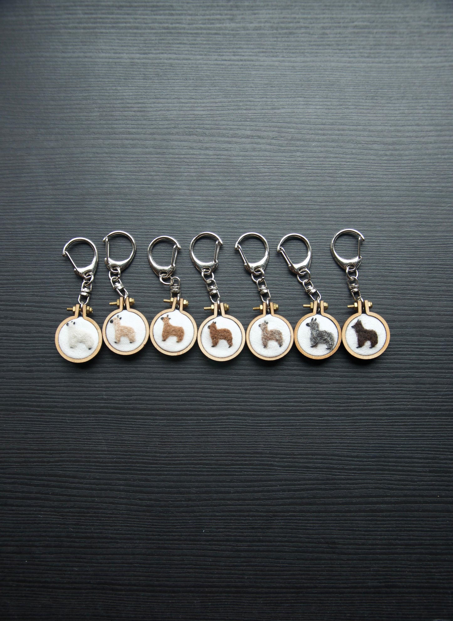 Keychains - Felted Alpaca (White Background)