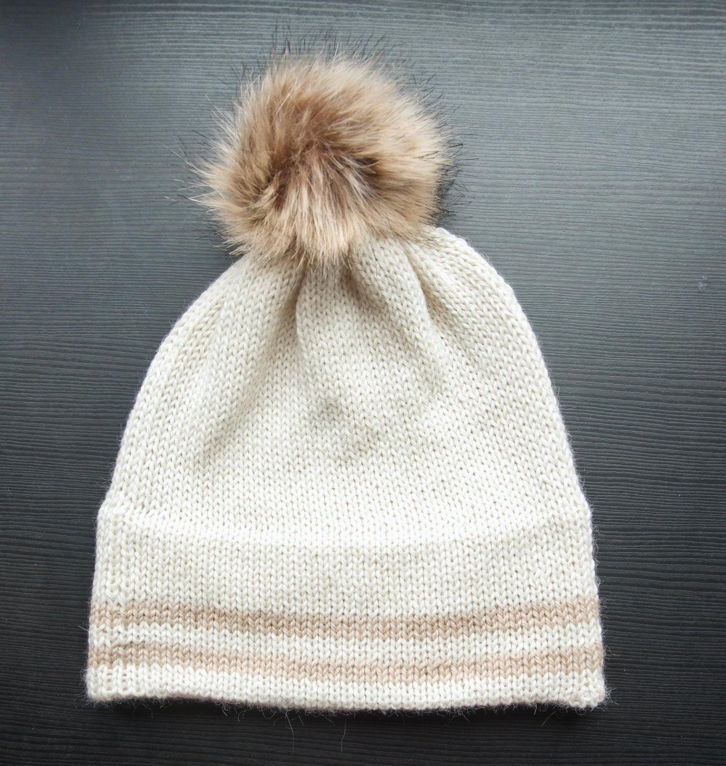 Two Colour Hats With Cuff Stripes