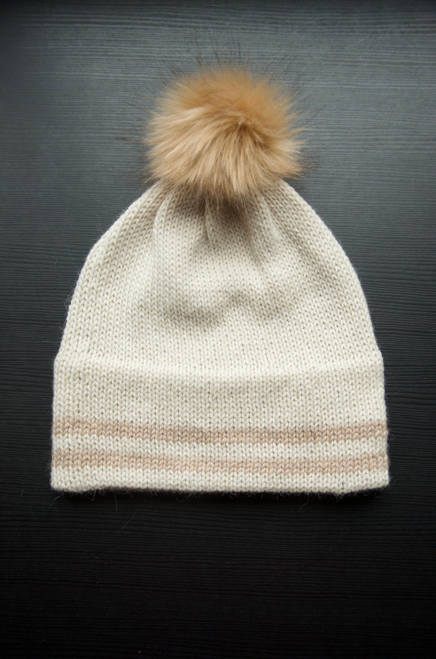 Two Colour Hats With Cuff Stripes