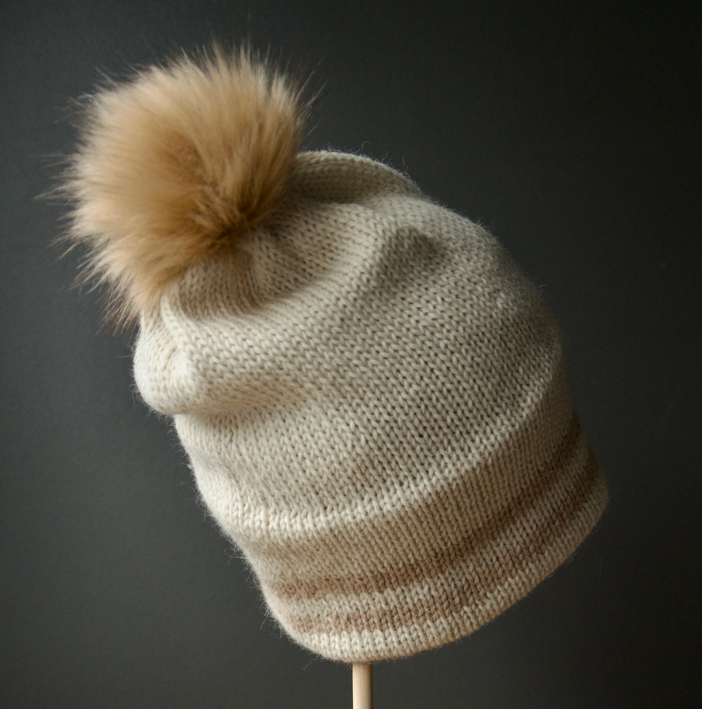 Two Colour Hats With Cuff Stripes