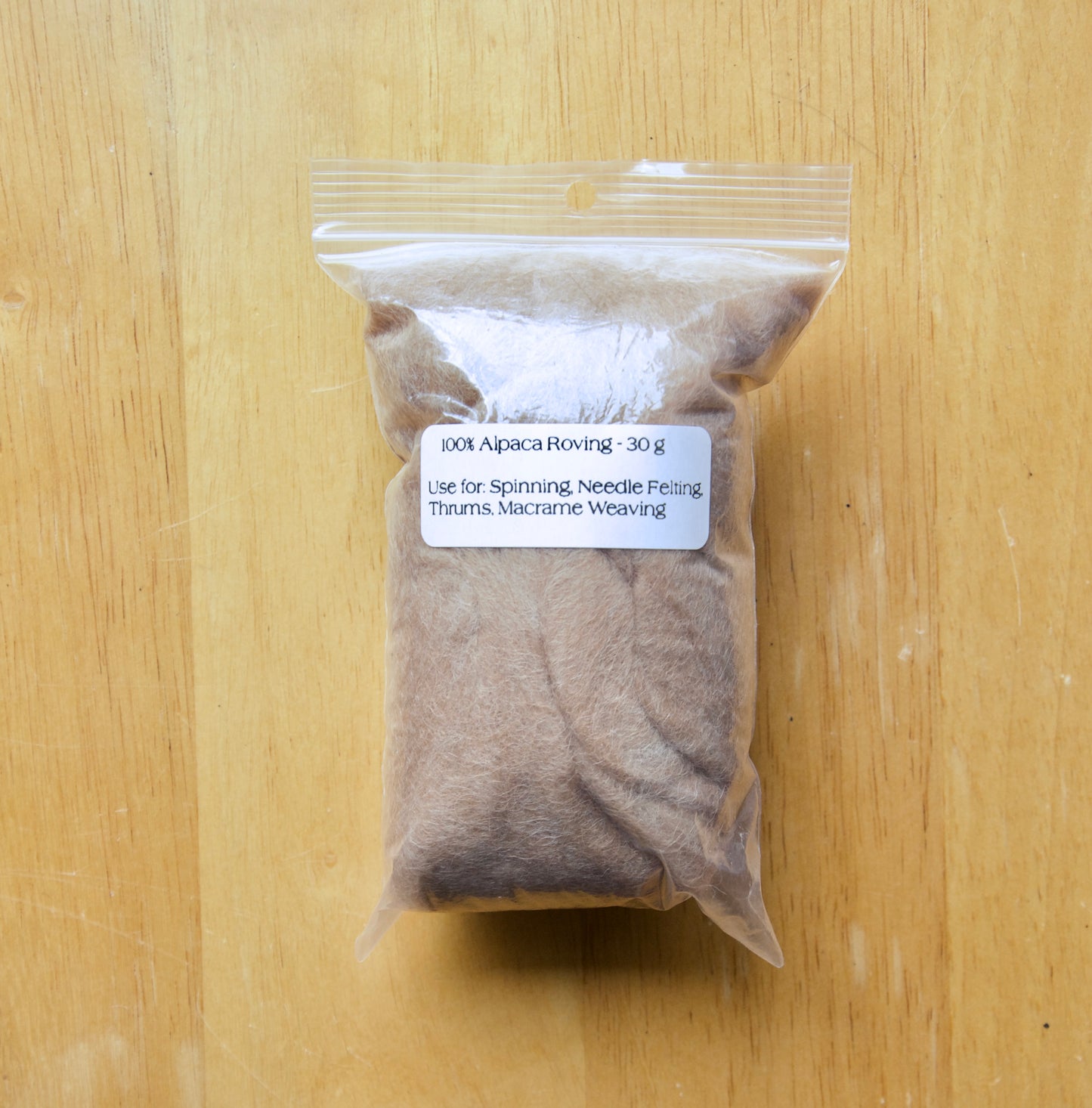 Fawn Alpaca Roving (30g)