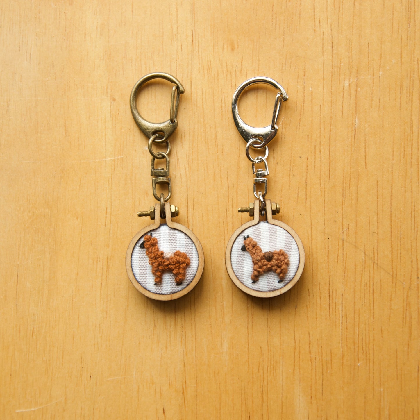 Keychains - Embroidery Alpaca (White Background)