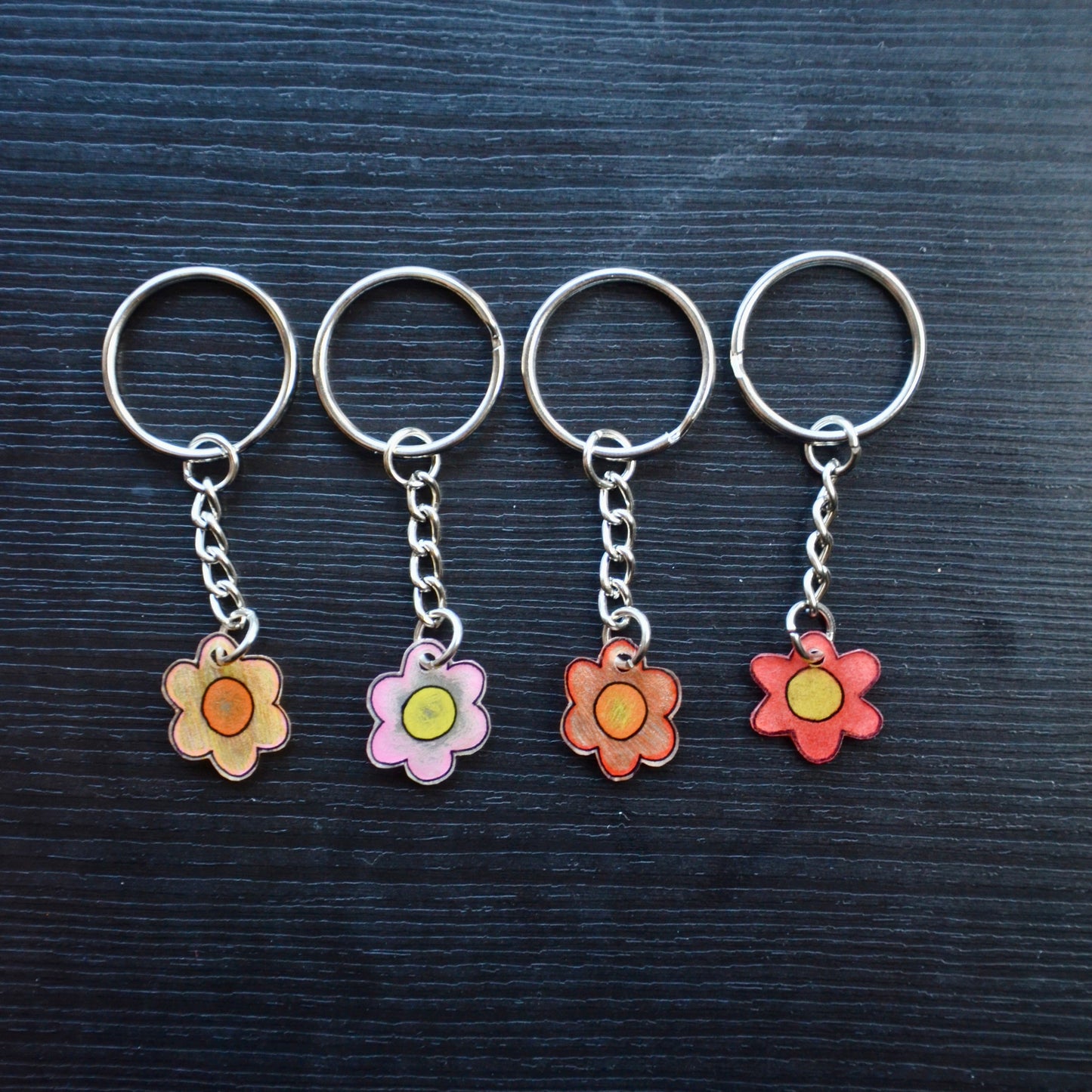 Keychains - Recycled Plastic (Flower Designs)