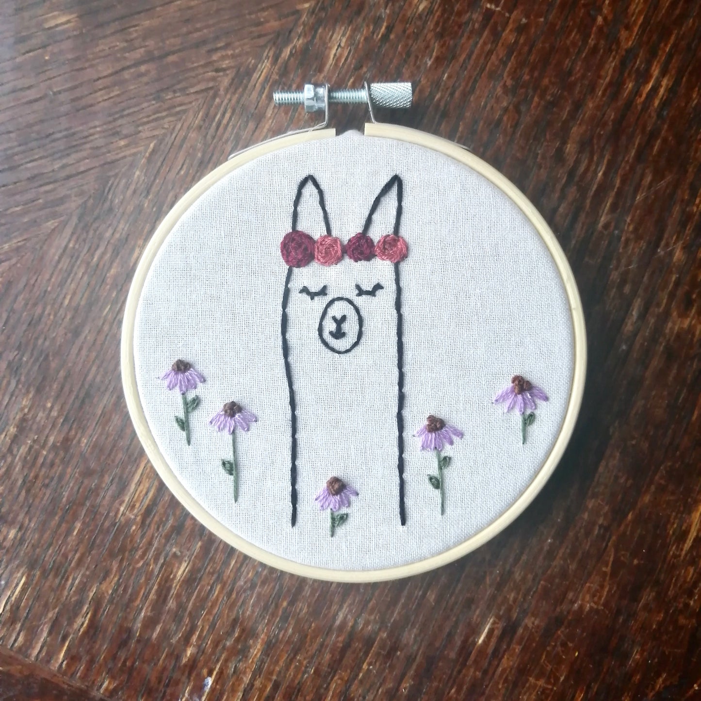 Embroidered Alpaca In Flower Fields