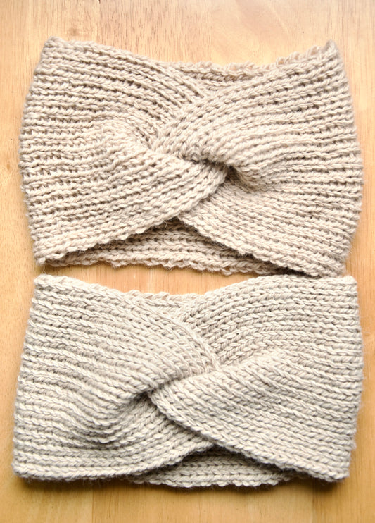 Beige Centre Pull Headbands