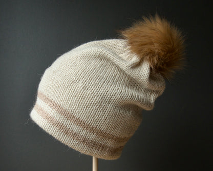 Two Colour Hats With Cuff Stripes