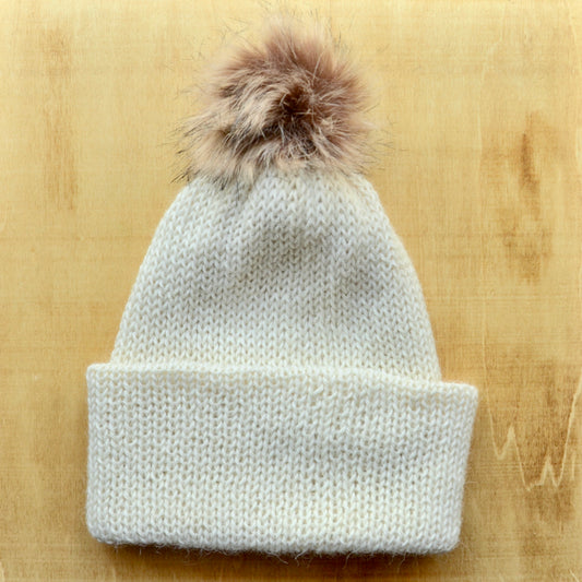 Solid Colour Beanies With Pom Poms