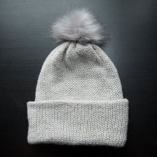 Solid Colour Beanies With Pom Poms