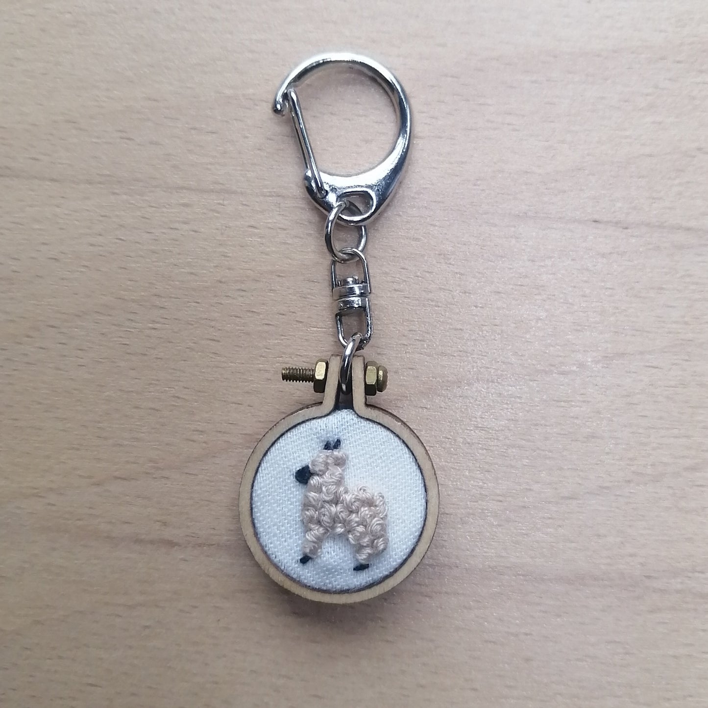 Keychains - Embroidery Alpaca (White Background)