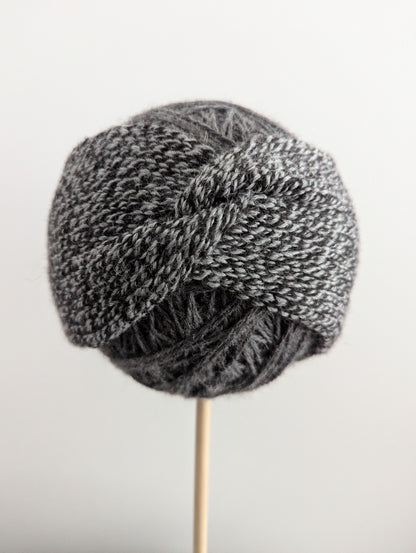 Knitted headband on a white background