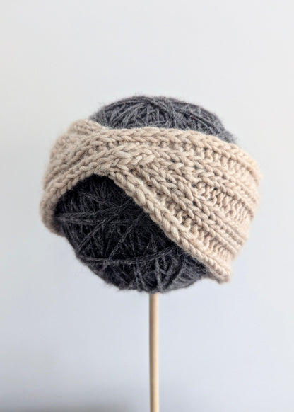 Knitted hat on a white background