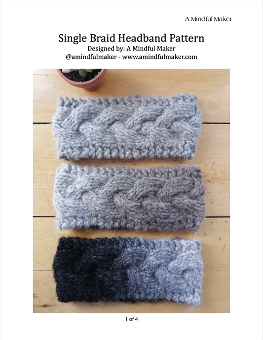 Single Braid Headband Pattern (PDF Pattern Only)