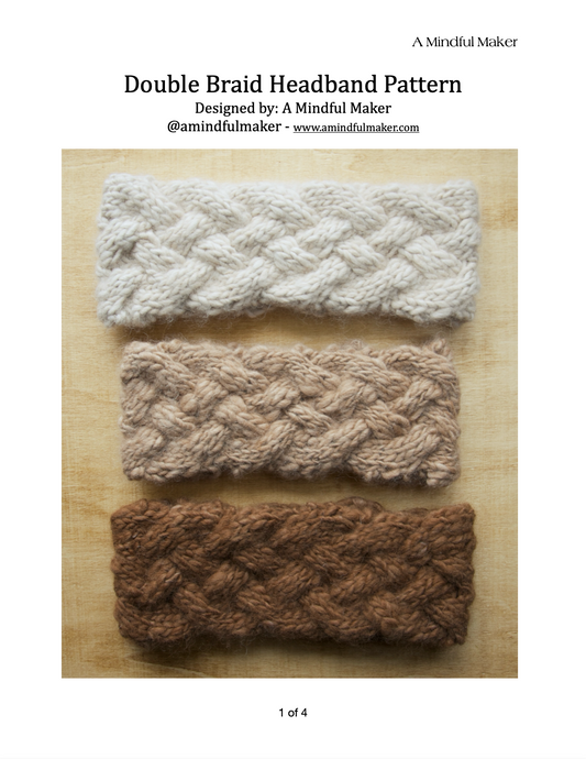 Double Braid Headband Pattern (PDF Pattern Only)