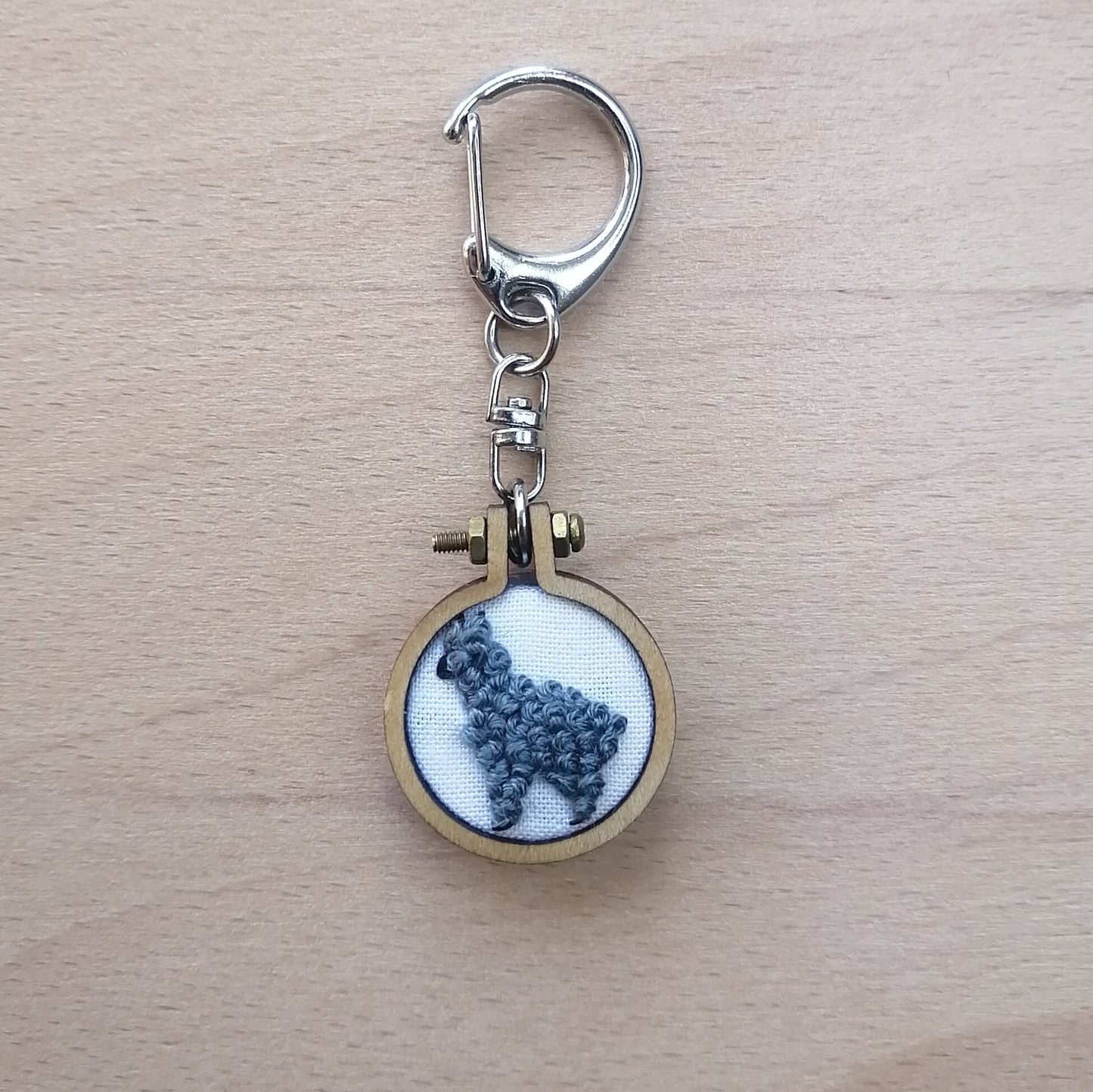 Keychains - Embroidery Alpaca (White Background)