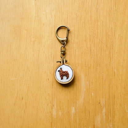 Keychains - Embroidery Alpaca (White Background)
