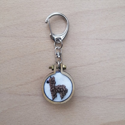 Keychains - Embroidery Alpaca (White Background)