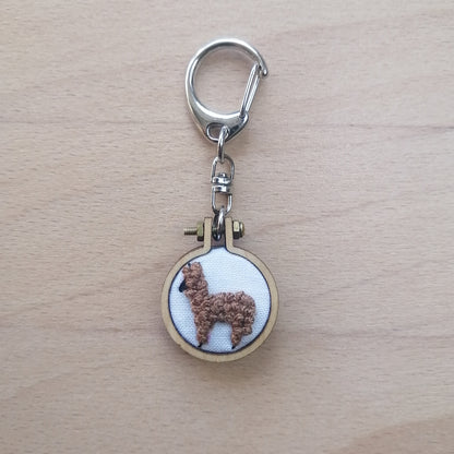 Keychains - Embroidery Alpaca (White Background)