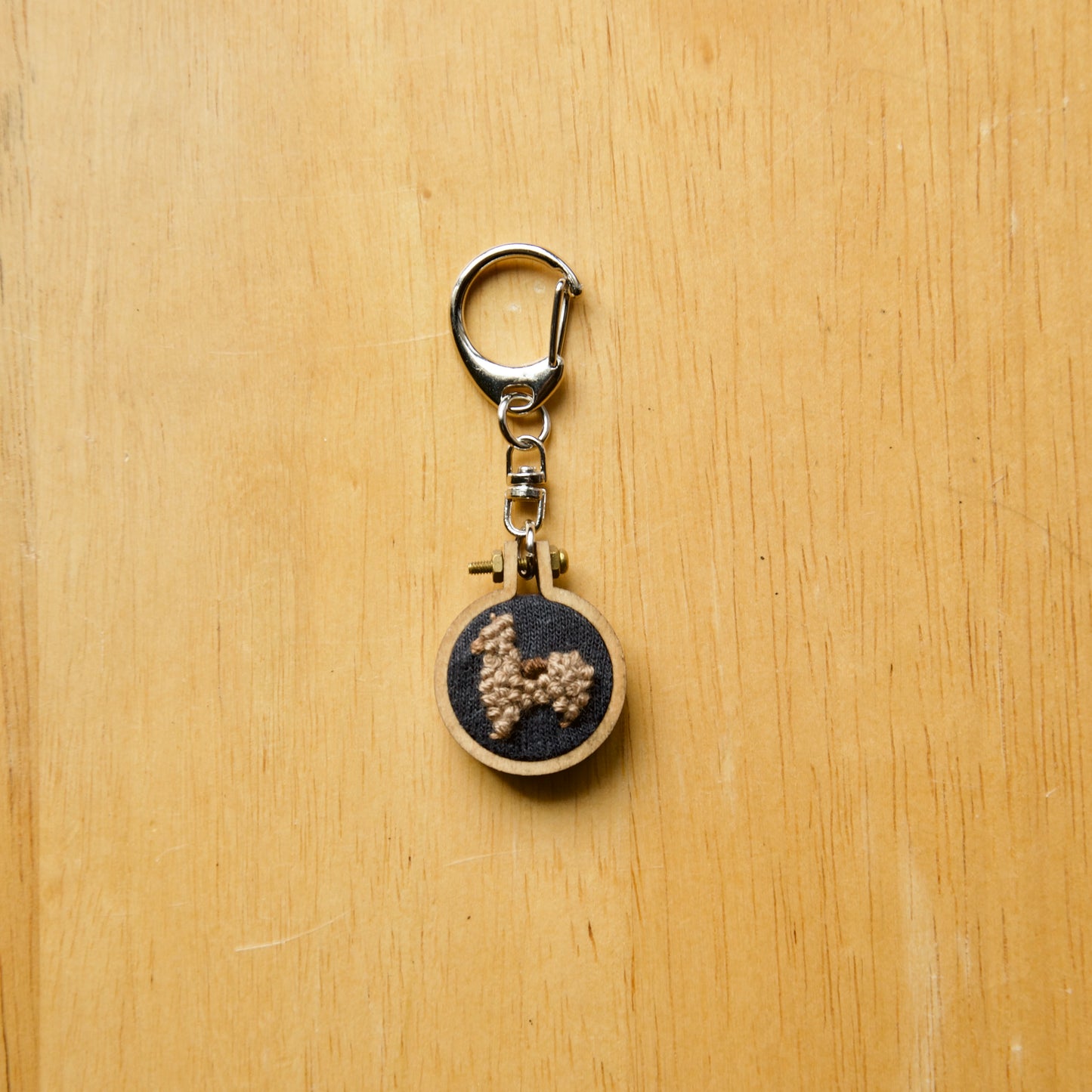 Keychains - Embroidery Alpaca (Navy Background)