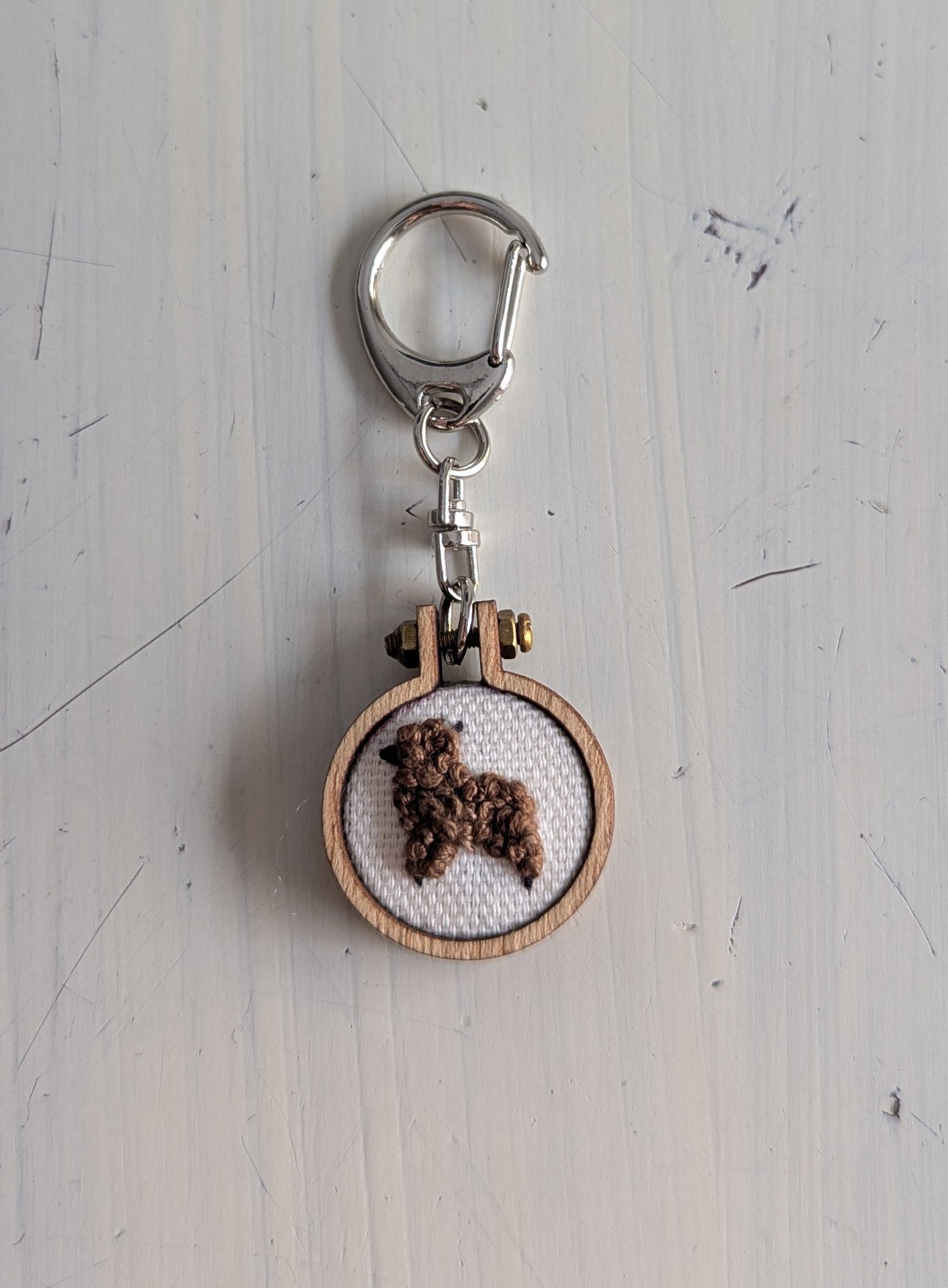 Keychains - Embroidery Alpaca (Thick White Background)