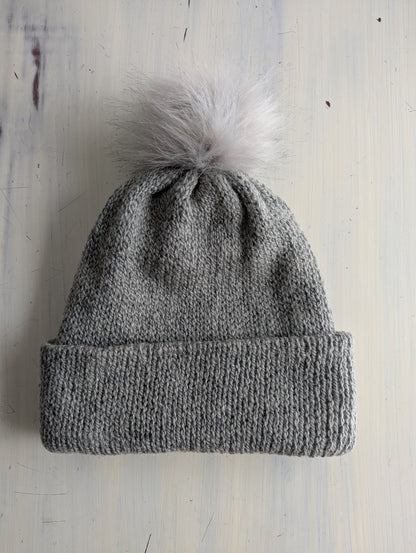 Solid Colour Beanies With Pom Poms