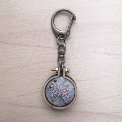 Keychains - Embroidery Alpaca (Tea Wash Background)