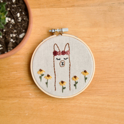 Embroidered Alpaca In Flower Fields